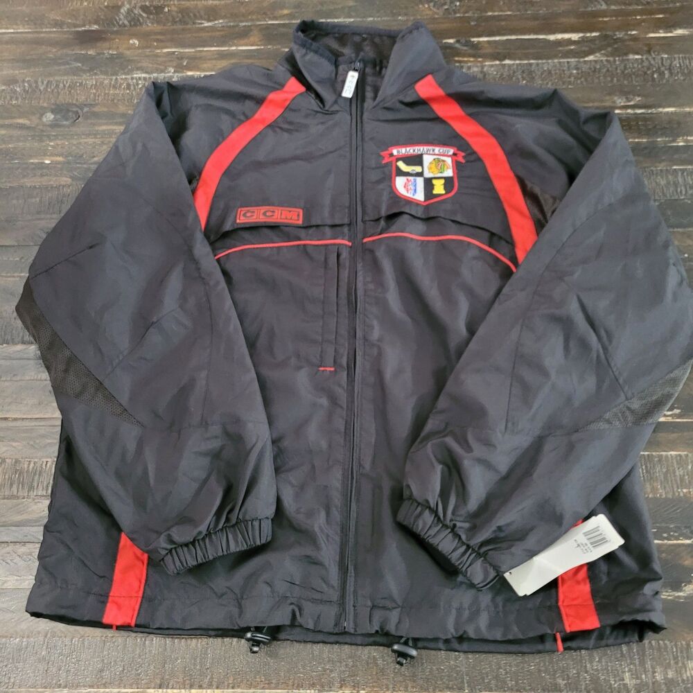CCM Chicago Blackhawks Cup Windbreaker Jacket Youth Large NHL Hockey
